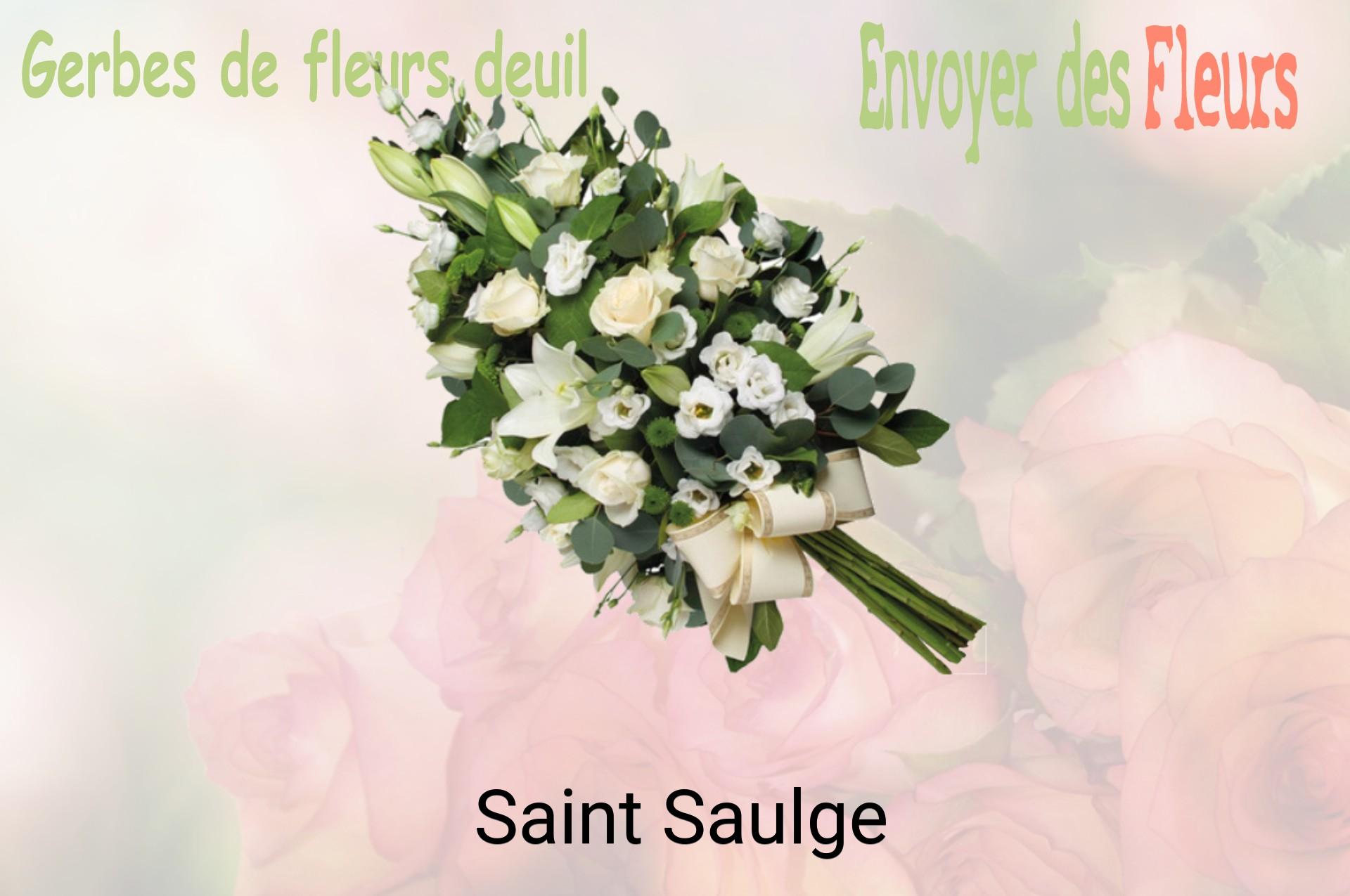 Gerbe de fleurs de deuil livrée à Saint-Saulge